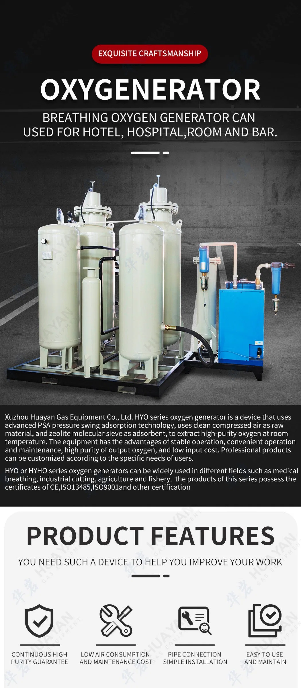 Hyo-20 93% Industrial Psa Oxygen Plant Containerized Oxygen Generator Hospital Equipment